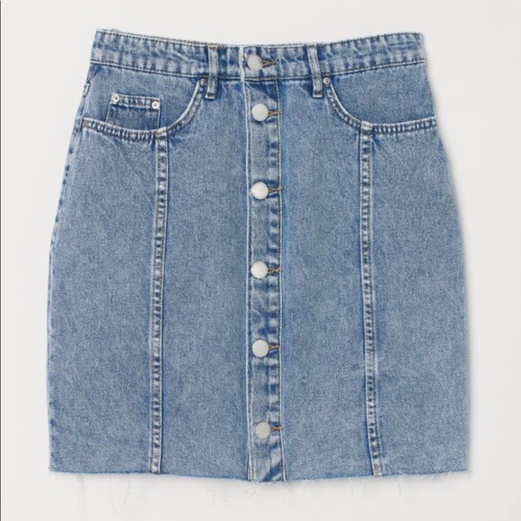 H&M Divided Button-front Denim Skirt size 2 - Picture 1 of 5